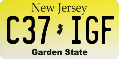 NJ license plate C37IGF