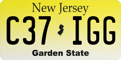 NJ license plate C37IGG