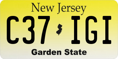 NJ license plate C37IGI