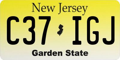NJ license plate C37IGJ