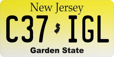 NJ license plate C37IGL