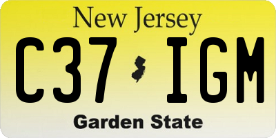 NJ license plate C37IGM