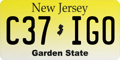 NJ license plate C37IGO