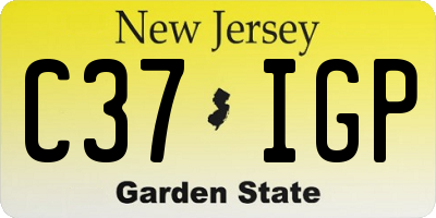NJ license plate C37IGP