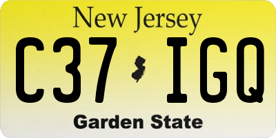 NJ license plate C37IGQ