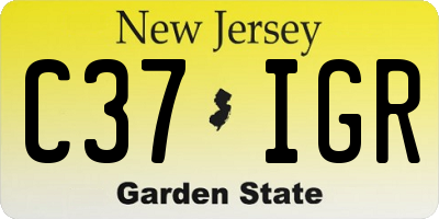 NJ license plate C37IGR
