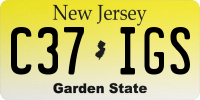 NJ license plate C37IGS