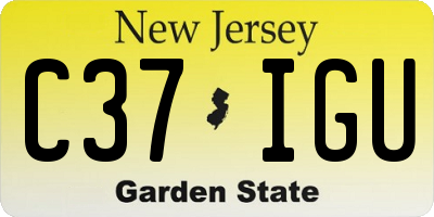 NJ license plate C37IGU