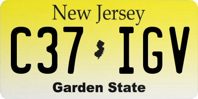 NJ license plate C37IGV