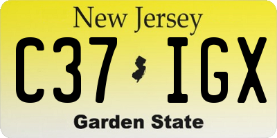 NJ license plate C37IGX