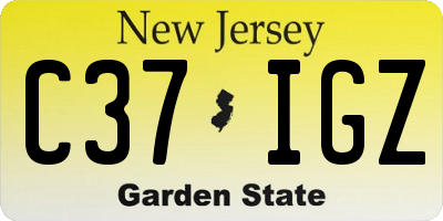 NJ license plate C37IGZ