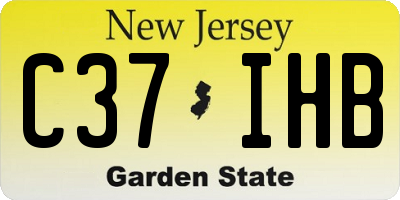 NJ license plate C37IHB