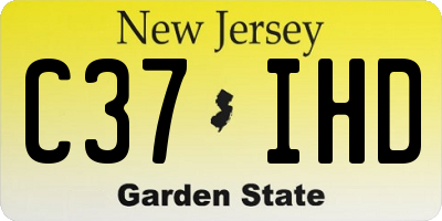 NJ license plate C37IHD