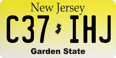 NJ license plate C37IHJ