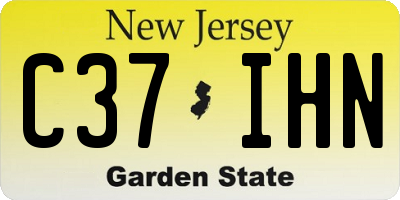 NJ license plate C37IHN