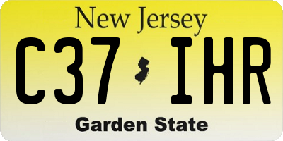 NJ license plate C37IHR