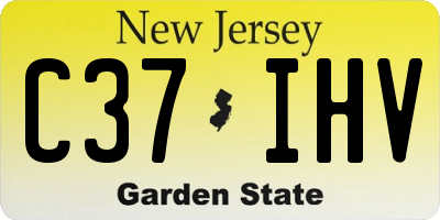 NJ license plate C37IHV
