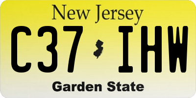 NJ license plate C37IHW