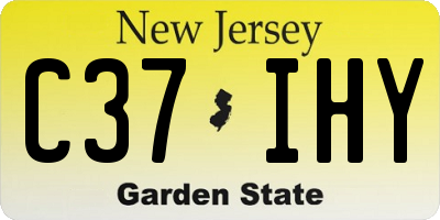 NJ license plate C37IHY