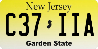 NJ license plate C37IIA