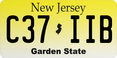 NJ license plate C37IIB