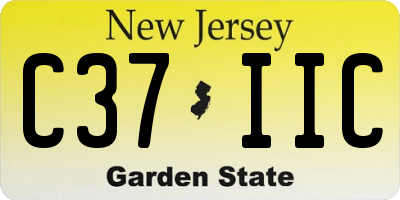 NJ license plate C37IIC
