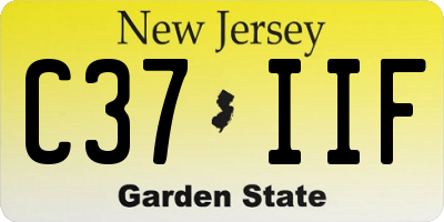 NJ license plate C37IIF