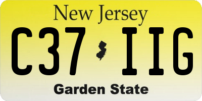 NJ license plate C37IIG