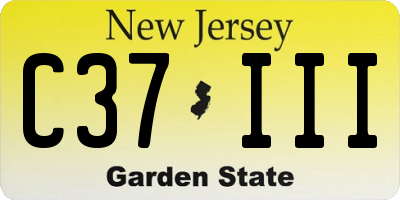 NJ license plate C37III