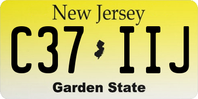 NJ license plate C37IIJ