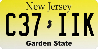 NJ license plate C37IIK