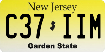 NJ license plate C37IIM