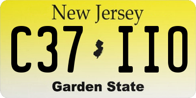 NJ license plate C37IIO
