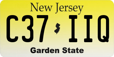 NJ license plate C37IIQ