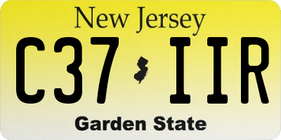 NJ license plate C37IIR