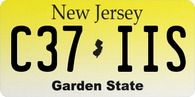NJ license plate C37IIS