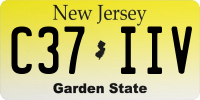 NJ license plate C37IIV