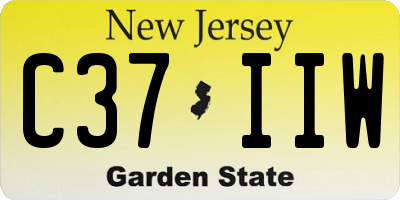 NJ license plate C37IIW