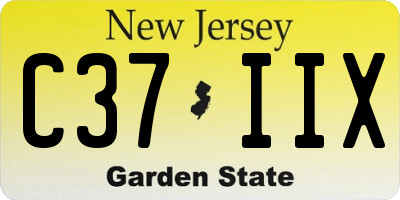 NJ license plate C37IIX