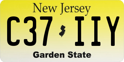NJ license plate C37IIY