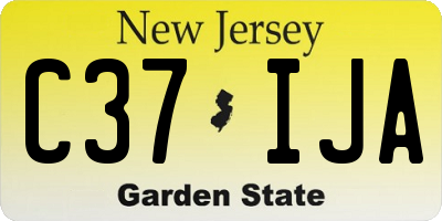 NJ license plate C37IJA