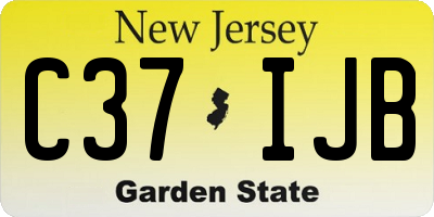 NJ license plate C37IJB
