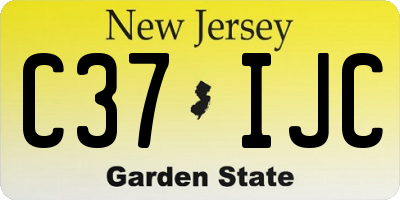NJ license plate C37IJC