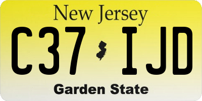 NJ license plate C37IJD