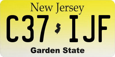 NJ license plate C37IJF