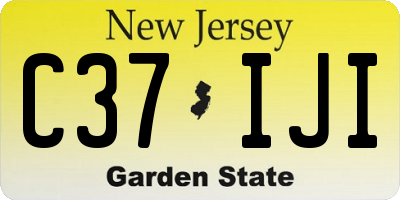 NJ license plate C37IJI