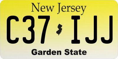 NJ license plate C37IJJ