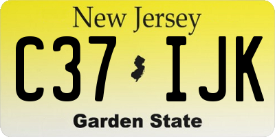 NJ license plate C37IJK