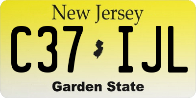 NJ license plate C37IJL