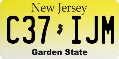 NJ license plate C37IJM